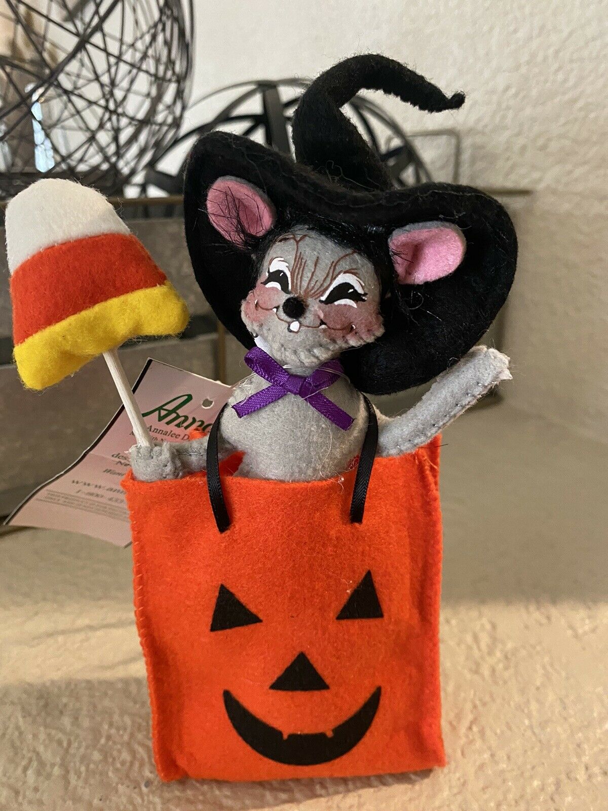 Annalee Bag Of Treats Mouse~ With Front Tooth!~ 5inch ~candy Corn Halloween Fall